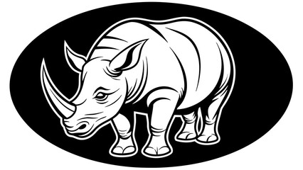 a-rhinoceros-icon-in-circle-logo vector illustration 