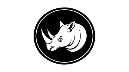 a-rhinoceros-icon-in-circle-logo vector illustration 