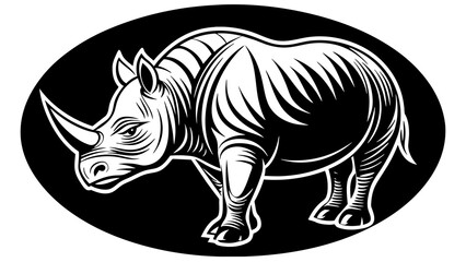a-rhinoceros-icon-in-circle-logo vector illustration 