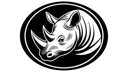 a-rhinoceros-icon-in-circle-logo vector illustration 