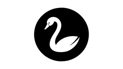 a-swan-icon-in-circle-logo vector illustration 