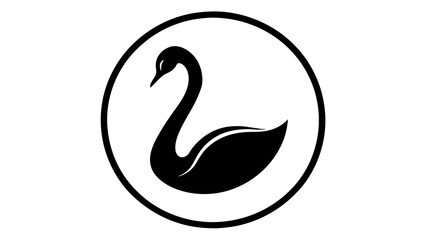 a-swan-icon-in-circle-logo vector illustration 