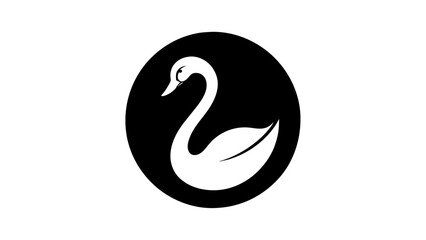 a-swan-icon-in-circle-logo vector illustration 