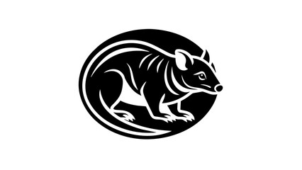 a-Tasmanian-devil-icon-in-circle-logo vector illustration 