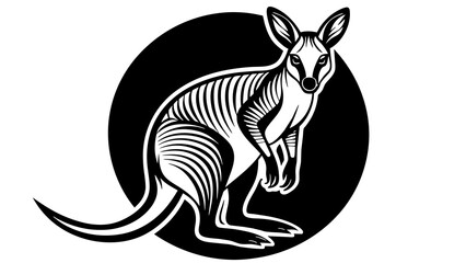 a-wallaby-icon-in-circle-logo vector illustration 
