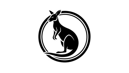 a-wallaby-icon-in-circle-logo vector illustration 
