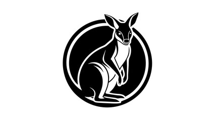 a-wallaby-icon-in-circle-logo vector illustration 