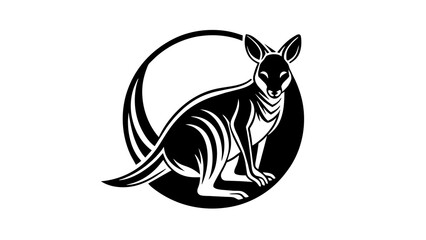 a-wallaby-icon-in-circle-logo vector illustration 