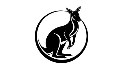 a-wallaby-icon-in-circle-logo vector illustration 