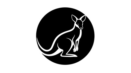 a-wallaby-icon-in-circle-logo vector illustration 