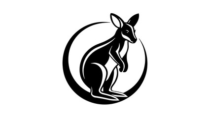a-wallaby-icon-in-circle-logo vector illustration 