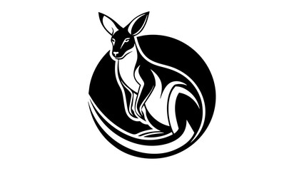 a-wallaby-icon-in-circle-logo vector illustration 
