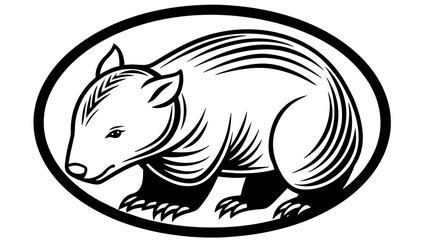 a-wombat-icon-in-circle-logo vector illustration 