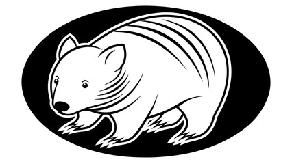 a-wombat-icon-in-circle-logo vector illustration 