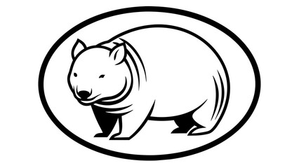 a-wombat-icon-in-circle-logo vector illustration 