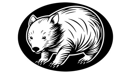 a-wombat-icon-in-circle-logo vector illustration 