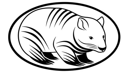 a-wombat-icon-in-circle-logo vector illustration 