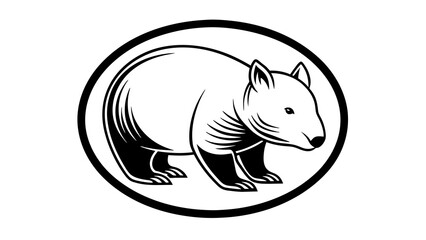a-wombat-icon-in-circle-logo vector illustration 
