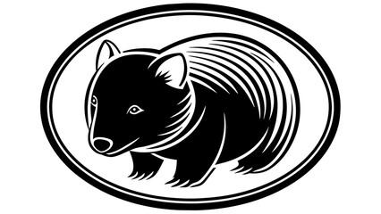 a-wombat-icon-in-circle-logo vector illustration 