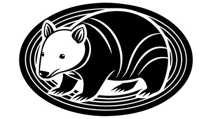 a-wombat-icon-in-circle-logo vector illustration 