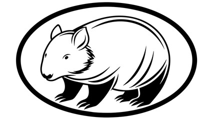 a-wombat-icon-in-circle-logo vector illustration 