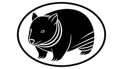 a-wombat-icon-in-circle-logo vector illustration 