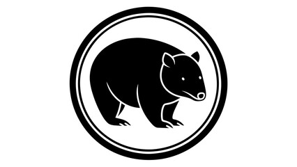 a-wombat-icon-in-circle-logo vector illustration 