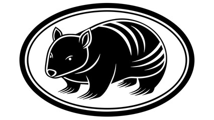 a-picture-of--a-wombat-icon-in-circle-logo vector illustration 