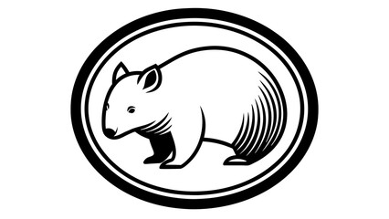 a-picture-of--a-wombat-icon-in-circle-logo vector illustration 