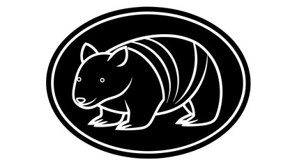 a-picture-of--a-wombat-icon-in-circle-logo vector illustration 