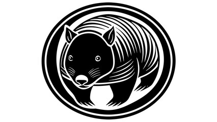 a-picture-of--a-wombat-icon-in-circle-logo vector illustration 