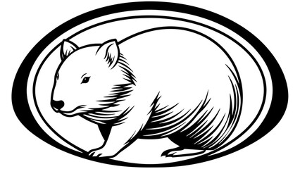 a-picture-of--a-wombat-icon-in-circle-logo vector illustration 