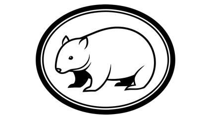 a-picture-of--a-wombat-icon-in-circle-logo vector illustration 