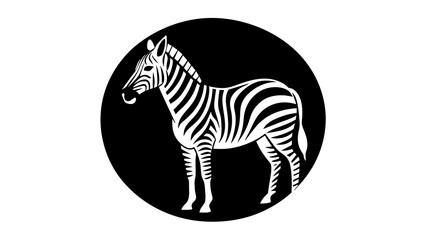 a-picture-of--a-zebra-icon-in-circle-logo vector illustration