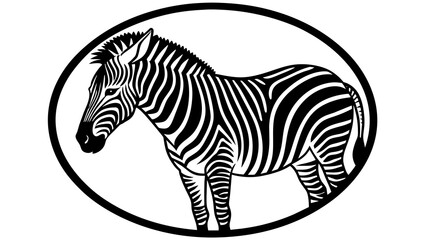 Fototapeta na wymiar a-picture-of--a-zebra-icon-in-circle-logo vector illustration