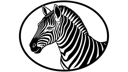 Fototapeta na wymiar a-picture-of--a-zebra-icon-in-circle-logo vector illustration