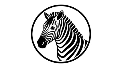 a-picture-of--a-zebra-icon-in-circle-logo vector illustration