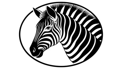 a-picture-of--a-zebra-icon-in-circle-logo vector illustration
