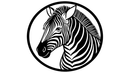 a-picture-of--a-zebra-icon-in-circle-logo vector illustration