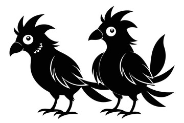  silhouette color image,Coco bird ,vector illustration,white background