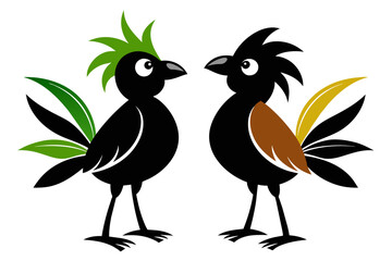  silhouette color image,Coco bird ,vector illustration,white background