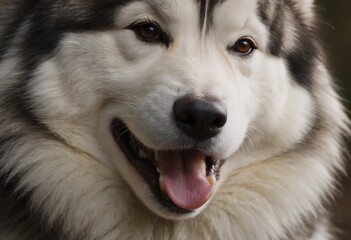 Siberian husky dog closeup portrait
