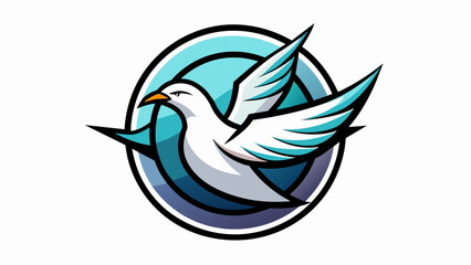 a-picture-of--a-seagull-icon-in-circle-logo vector illustration