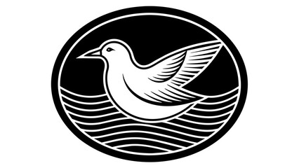 a-picture-of--a-seagull-icon-in-circle-logo vector illustration