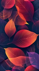 Vibrant Autumn Leaves in Mystical Forest