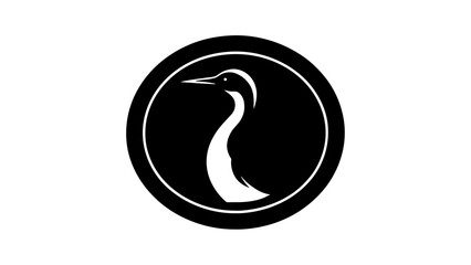 a-cormorant-icon-in-circle-log vector illustration