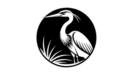 a-cormorant-icon-in-circle-log vector illustration