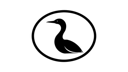 Fototapeta premium a-cormorant-icon-in-circle-log vector illustration