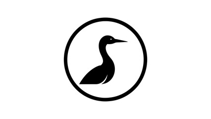 Obraz premium a-cormorant-icon-in-circle-log vector illustration