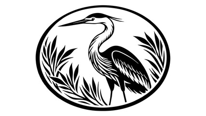 Naklejka premium a-picture-of--a-heron--icon-in-circle-logo vector illustration